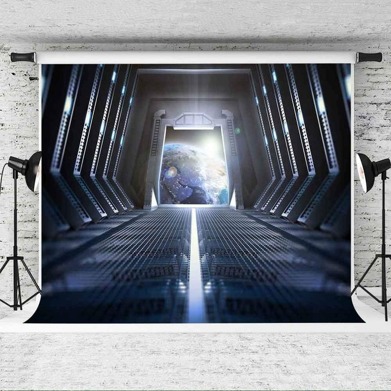 EOA 7(W) x5(H) FT Spaceship Interior Backdrop Space Station Spacecraft Background - Great for Birthday, Studio, Booth, Party, Events, Portrait Use Photoshoot Props - Image 3